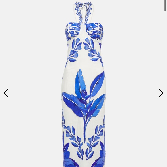 Farm Rio Printed halterneck linen maxi dress, size small - Picture 1 of 5